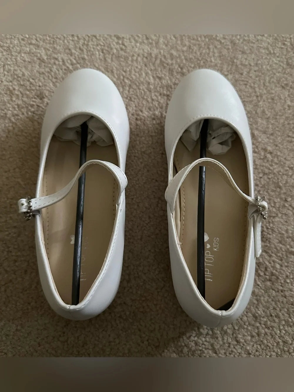 Tip Top Kids White Mary Jane Dress Shoes with Pearl Accent
